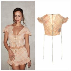 KNWLS Peach Bleach Scallop Blouse UK10/US6 I